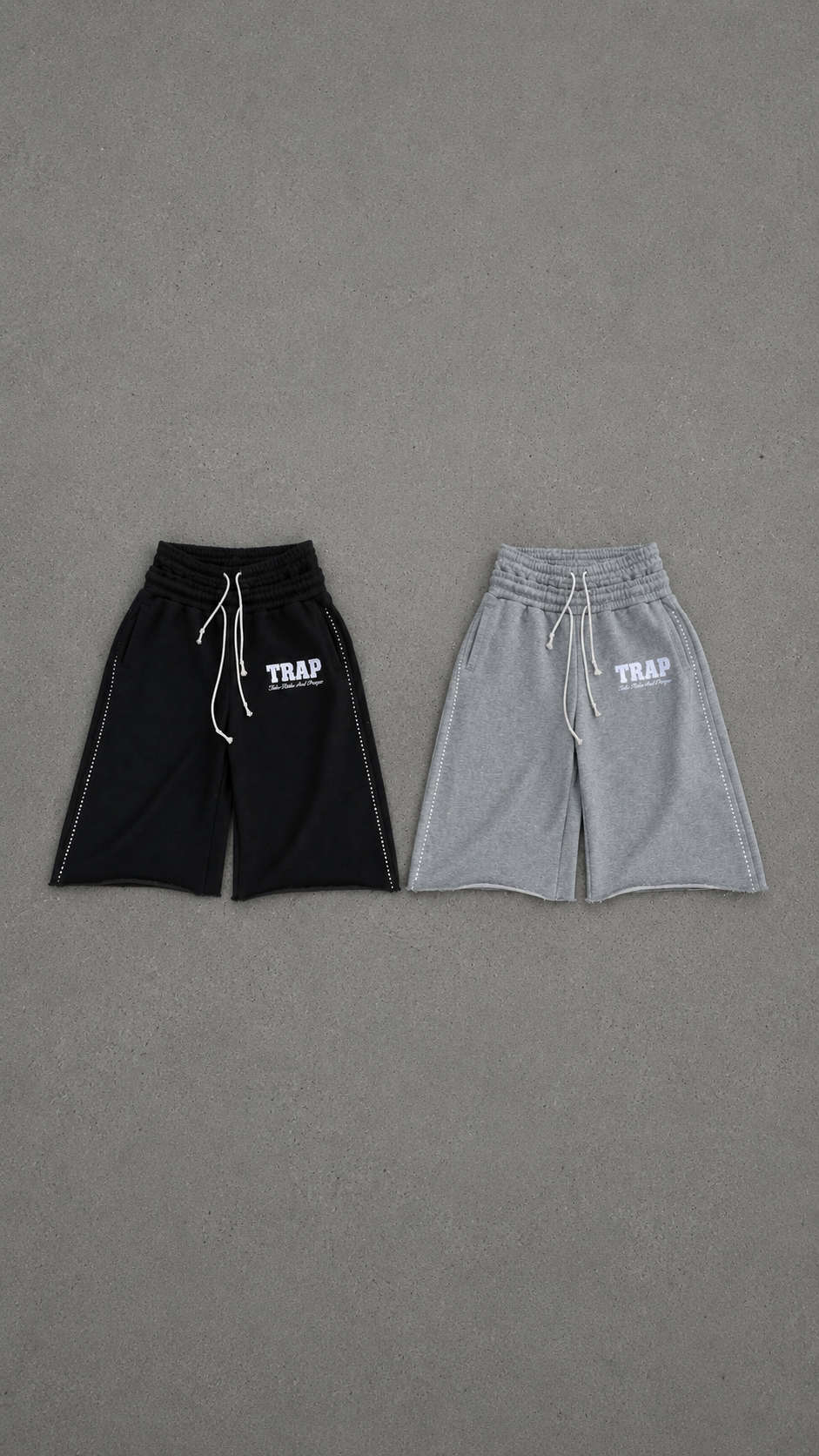 BLACK & GREY TRAP SHORTS